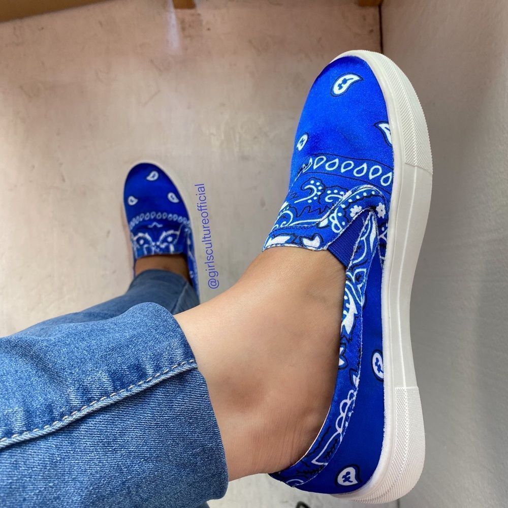 Blue Bandana Tennis Sneakers - Picture 2 of 5
